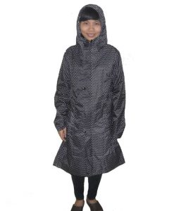 Áo mưa thời trang Hàn Quốc đen chấm bi nhỏ
