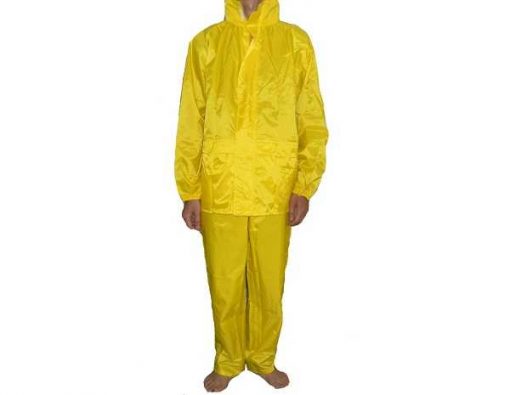 Áo mưa bộ màu vàng 1 lớp chất lượng cao